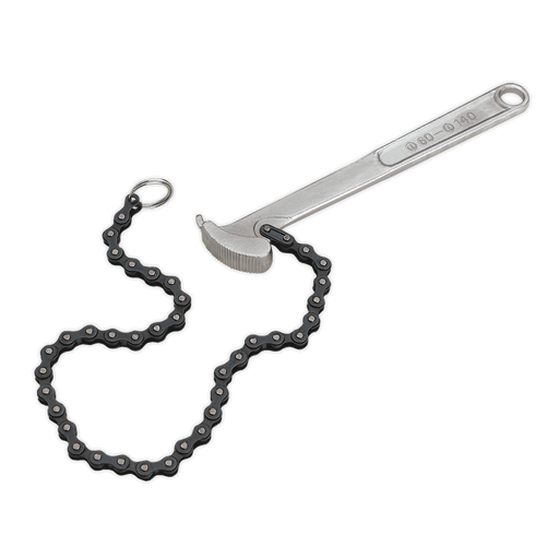 Sealey - AK6409 Oil Filter Chain Wrench Ø60-140mm Capacity Vehicle Service Tools Sealey - Sparks Warehouse