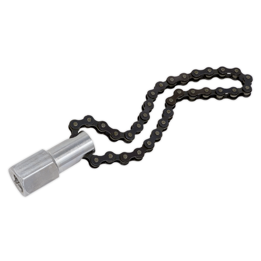 Sealey - AK641 Oil Filter Chain Wrench 135mm Capacity 1/2"Sq Drive Vehicle Service Tools Sealey - Sparks Warehouse