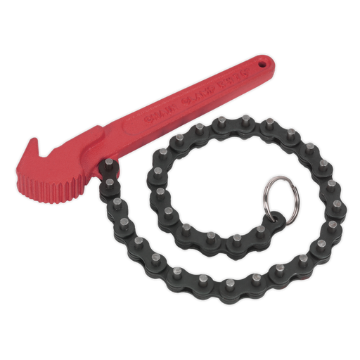 Sealey - AK6410 Oil Filter Chain Wrench Ø60-106mm Capacity Vehicle Service Tools Sealey - Sparks Warehouse
