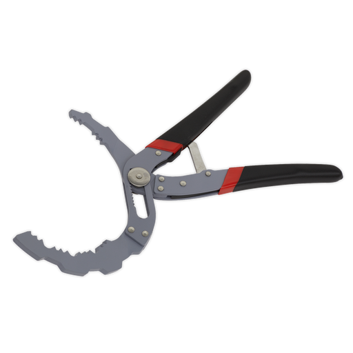 Sealey - AK6421 Oil Filter Pliers Self-Adjusting - Angled Vehicle Service Tools Sealey - Sparks Warehouse