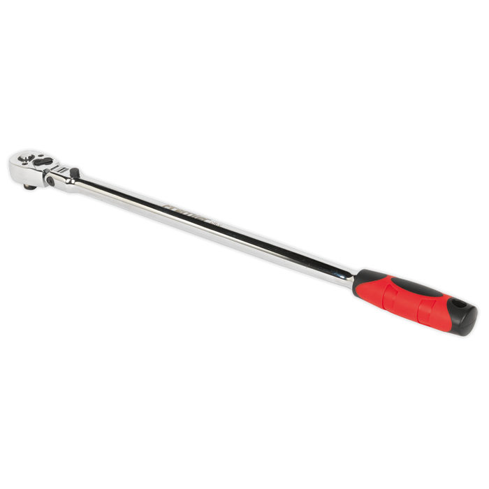 Sealey - AK6697 Ratchet Wrench Flexi-Head Extra-Long 455mm 3/8"Sq Drive Hand Tools Sealey - Sparks Warehouse