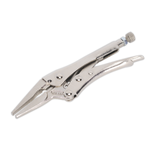 Sealey - AK6824 Locking Pliers Long Nose 170mm 0-50mm Capacity Hand Tools Sealey - Sparks Warehouse
