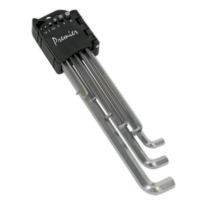 Sealey - AK7174 Hex Key Set 9pc Extra-Long Stubby Element Metric Hand Tools Sealey - Sparks Warehouse
