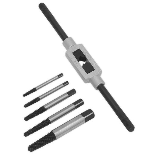 Sealey - AK721 Screw Extractor Set with Wrench 6pc Helix Type Machine Shop Sealey - Sparks Warehouse