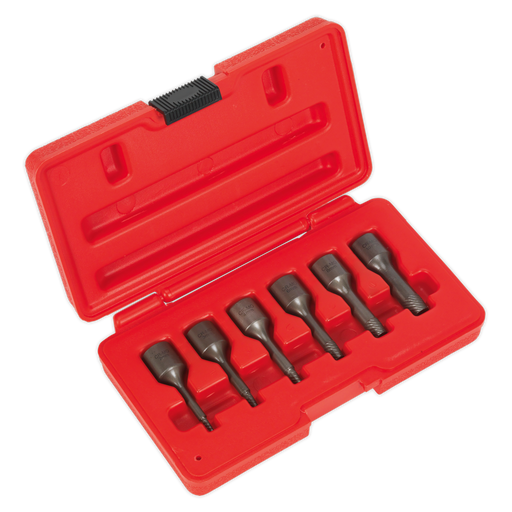 Sealey - AK8185 Screw Extractor Set 6pc 3/8"Sq Drive Machine Shop Sealey - Sparks Warehouse