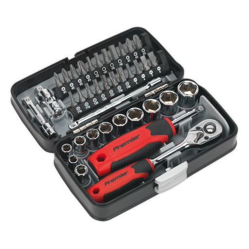 Sealey - AK8945 Socket & Bit Set 38pc 1/4"Sq Drive Hand Tools Sealey - Sparks Warehouse