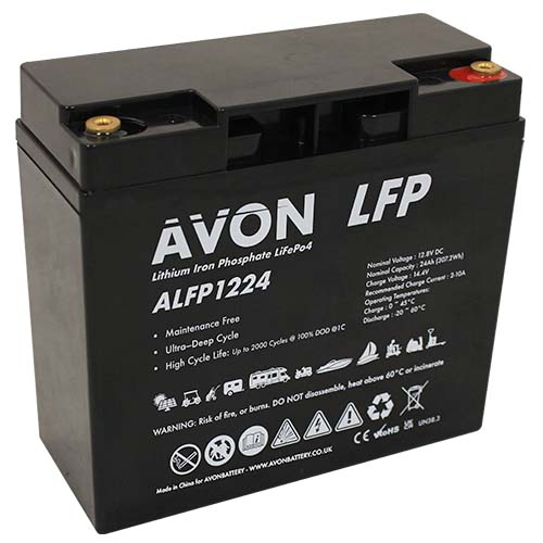 AVON - AVON LITHIUM LIFEPO4 BATTERY 12V 24AH