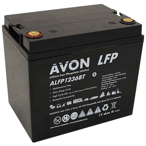 AVON - AVON LITHIUM LIFEPO4 BATTERY 12V 36AH BLUETOOTH