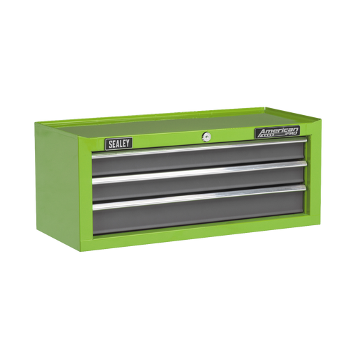 Sealey - AP22309BBHV Mid-Box 3 Drawer with Ball Bearing Slides - Green/Grey Storage & Workstations Sealey - Sparks Warehouse