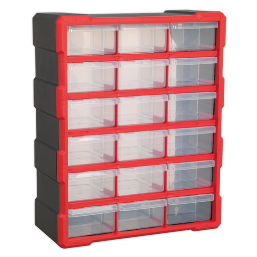 Sealey - APDC18R Cabinet Box 18 Drawer - Red/Black Storage & Workstations Sealey - Sparks Warehouse
