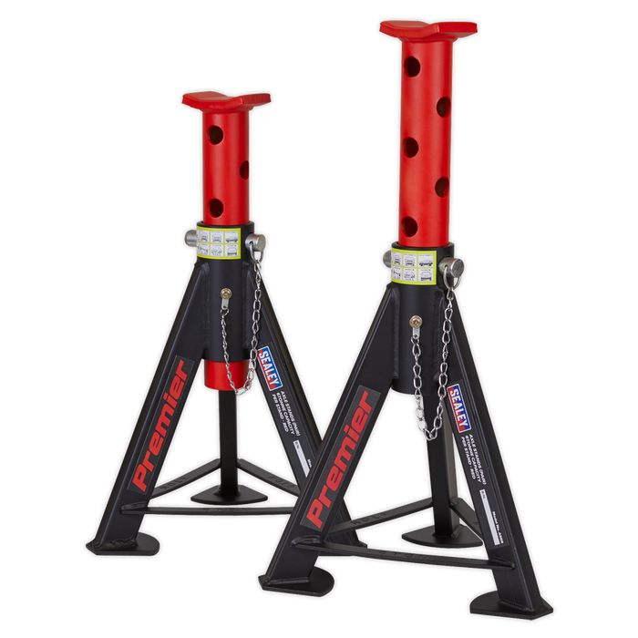 Sealey - AS6R Axle Stands (Pair) 6tonne Capacity per Stand - Red Jacking & Lifting Sealey - Sparks Warehouse