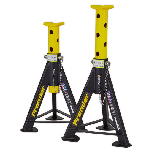 Sealey - AS6Y Axle Stands (Pair) 6tonne Capacity per Stand - Yellow Jacking & Lifting Sealey - Sparks Warehouse