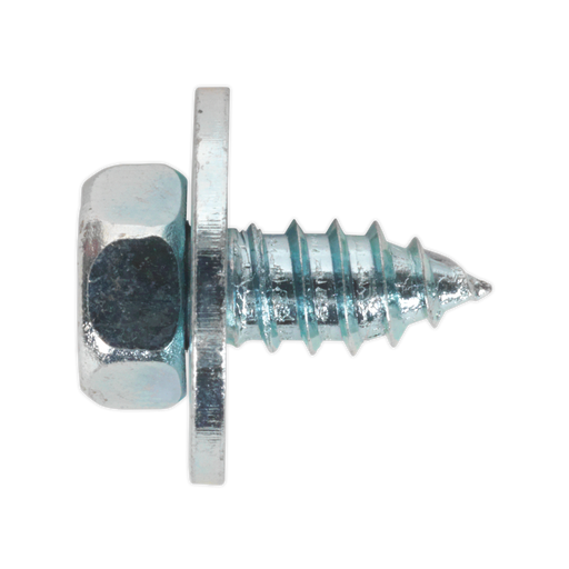 Sealey - ASW141 Acme Screw with Captive Washer #14 x 1/2" Zinc BS 7976/6903/B Pack of 100 Consumables Sealey - Sparks Warehouse