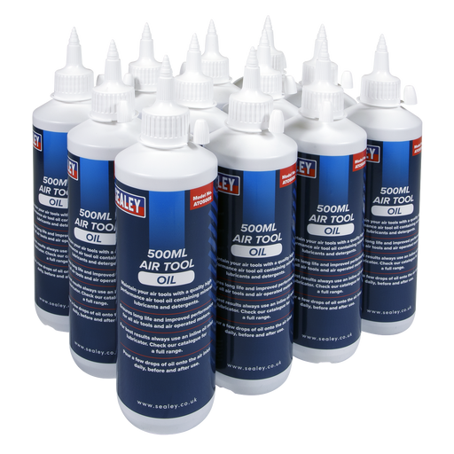 Sealey - ATO/500 Air Tool Oil 500ml Pack of 12 Consumables Sealey - Sparks Warehouse
