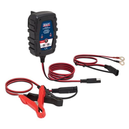 Sealey - AUTOCHARGE100HF Compact Auto Smart Charger 1A 6/12V Garage & Workshop Sealey - Sparks Warehouse