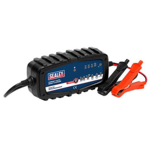 Sealey - AUTOCHARGE200HF Compact Auto Smart Charger 2A 9-Cycle 6/12V - Lithium Garage & Workshop Sealey - Sparks Warehouse
