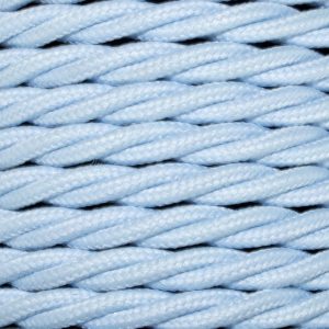 1.5mm Core Decorative Braided Fabric Flex  - 1 Metre Length  - BABY BLUE TWIST