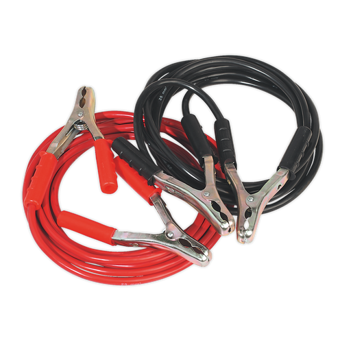 Sealey - BC/25/5 Booster Cables 25mm² x 5m Copper 600A Garage & Workshop Sealey - Sparks Warehouse