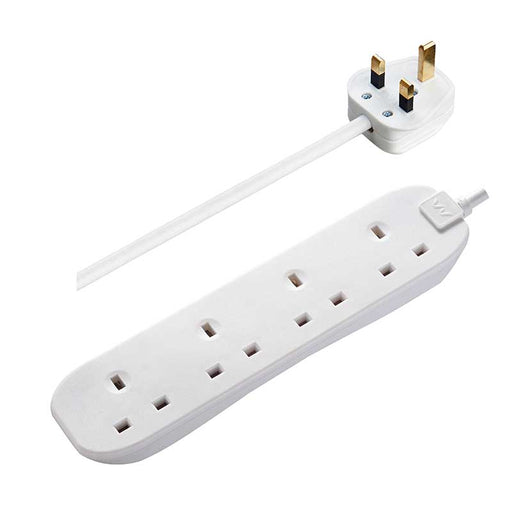 Masterplug BFG210N 4 Gang 2 Meter White Extension Lead Extension Leads BG - Sparks Warehouse