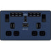 BG Evolve - PCDDB22UWRB - Matt Blue (Black) WIFI Extender Double Switched 13A Power Socket + 1 X USB (2.1A) BG - Evolve - Screwless Matt Blue BG - Sparks Warehouse