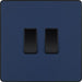 BG Evolve - PCDDB42B - Matt Blue (Black) Double Light Switch, 20A 16AX, 2 Way BG - Evolve - Screwless Matt Blue BG - Sparks Warehouse