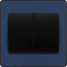 BG Evolve - PCDDB42WB - Matt Blue (Black) Double Light Switch, 20A 16AX, 2 Way, Wide Rocker BG - Evolve - Screwless Matt Blue BG - Sparks Warehouse