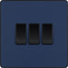 BG Evolve - PCDDB43B - Matt Blue (Black) Triple Light Switch, 20A 16AX, 2 Way BG - Evolve - Screwless Matt Blue BG - Sparks Warehouse
