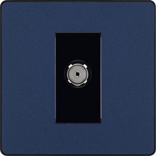 BG Evolve - PCDDB60B - Matt Blue (Black) Single Socket For TV OR FM Co-Axial AERIAL Connection BG - Evolve - Screwless Matt Blue BG - Sparks Warehouse