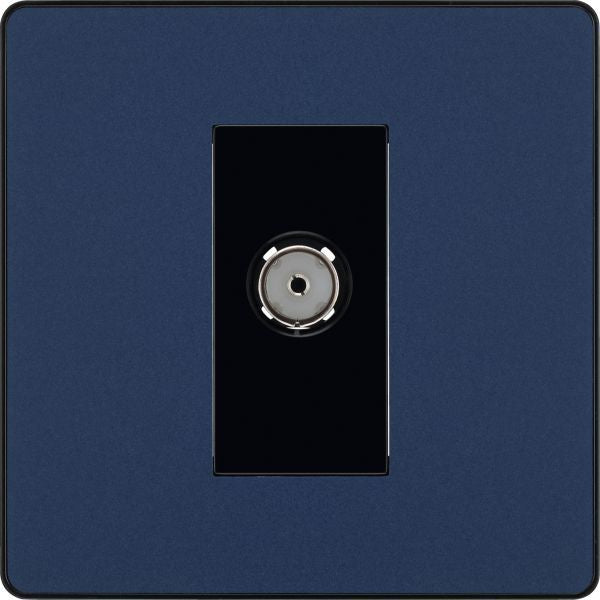BG Evolve - PCDDB60B - Matt Blue (Black) Single Socket For TV OR FM Co-Axial AERIAL Connection BG - Evolve - Screwless Matt Blue BG - Sparks Warehouse