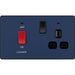 BG Evolve - PCDDB70B - Matt Blue (Black) Cooker Control Socket, Double Pole Switch With LED Power IndicatorS BG - Evolve - Screwless Matt Blue BG - Sparks Warehouse