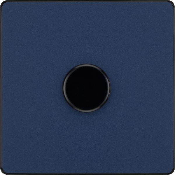 BG Evolve - PCDDB81B - Matt Blue (Black) Trailing Edge LED 200W Single Dimmer Switch, 2-Way Push On/Off BG - Evolve - Screwless Matt Blue BG - Sparks Warehouse