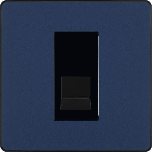 BG Evolve - PCDDBBTS1B - Matt Blue (Black) Single Secondary Telephone Socket BG - Evolve - Screwless Matt Blue BG - Sparks Warehouse