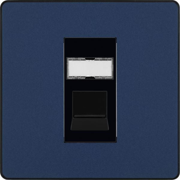 BG Evolve - PCDDBRJ451B - Matt Blue (Black) Single RJ45 Telephone Socket BG - Evolve - Screwless Matt Blue BG - Sparks Warehouse