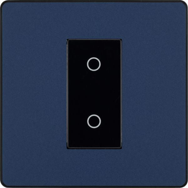 BG Evolve - PCDDBTDM1B - Matt Blue (Black) 200W Single Touch Dimmer Switch, 2-Way Master BG - Evolve - Screwless Matt Blue BG - Sparks Warehouse