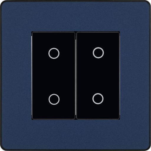 BG Evolve - PCDDBTDM2B - Matt Blue (Black) 200W Double Touch Dimmer Switch, 2-Way Master BG - Evolve - Screwless Matt Blue BG - Sparks Warehouse