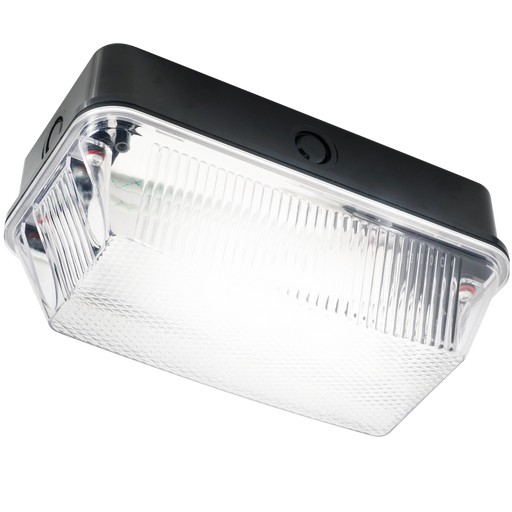 Knightsbridge BH22PB IP65 60W B22 Bulkhead Clear Prismatic Diffuser & Black Plastic Base Outdoor Wall Lights Knightsbridge - Sparks Warehouse