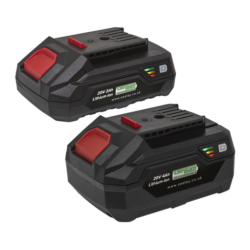 Sealey - BK24 20V 2Ah & 4Ah Lithium-ion Power Tool Battery Pack for SV20 Series Electric Power Tools Sealey - Sparks Warehouse