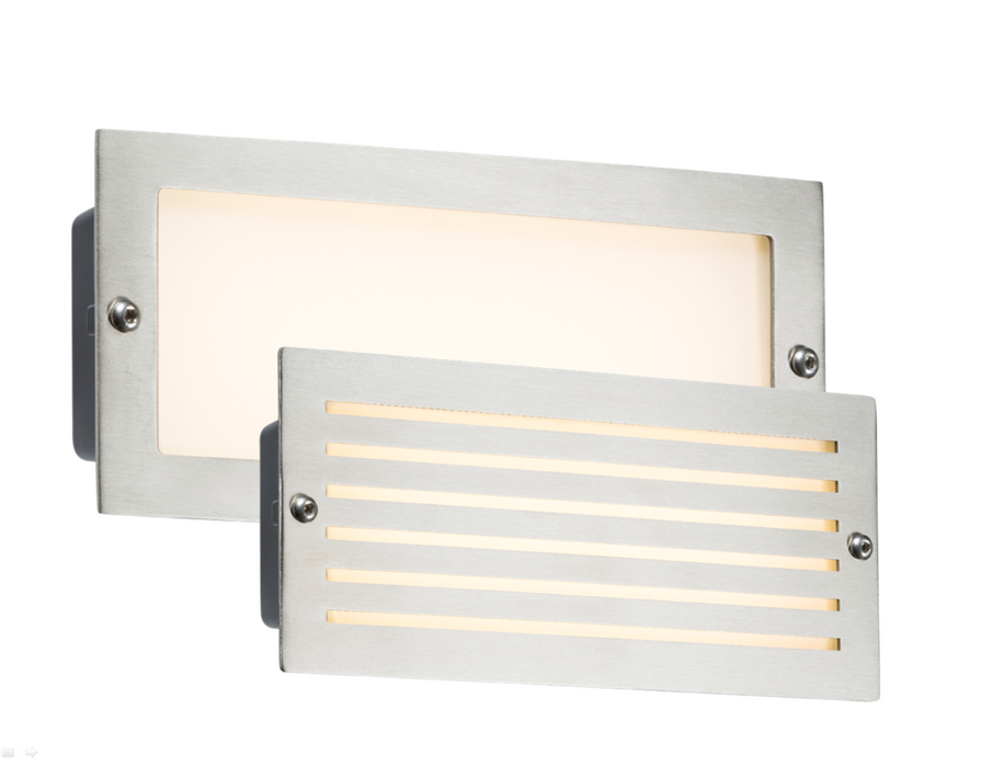Knightsbridge BLED5SW 230V IP54 5W White LED Brick Light - Brushed Steel Fascia Brick Light Knightsbridge - Sparks Warehouse