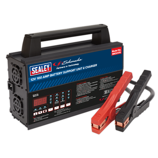 Sealey - BSCU170 Schumacher® Battery Support Unit & Charger - 12V 100A Garage & Workshop Sealey - Sparks Warehouse