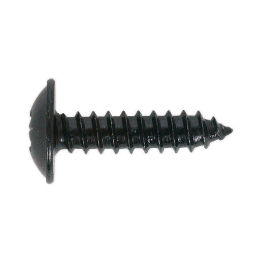 Sealey - BST4813 Self Tapping Screw 4.8 x 13mm Flanged Head Black Pozi BS 4174 Pack of 100 Consumables Sealey - Sparks Warehouse