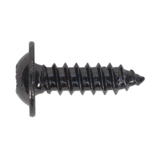Sealey - BST4816 Self Tapping Screw 4.8 x 16mm Flanged Head Black Pozi BS 4174 Pack of 100 Consumables Sealey - Sparks Warehouse