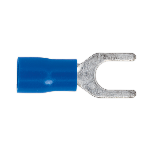 Sealey - BT14 Easy-Entry Fork Terminal Ø5.3mm (2BA) Blue Pack of 100 Consumables Sealey - Sparks Warehouse