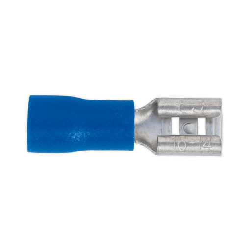 Sealey - BT19 Push-On Terminal 4.8mm Female Blue Pack of 100 Consumables Sealey - Sparks Warehouse