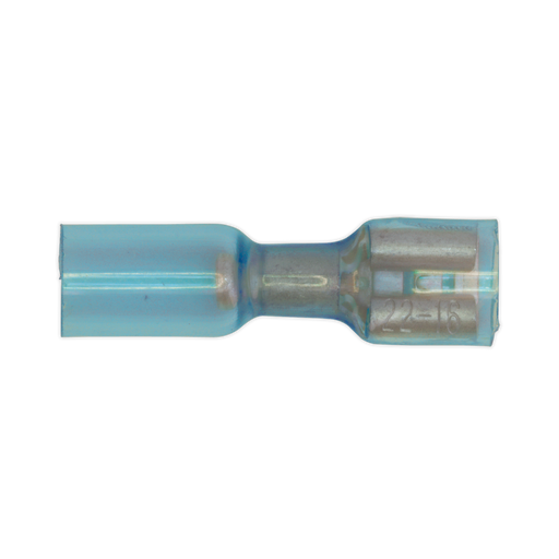 Sealey - BTSPF25 Heat Shrink Push-On Terminal 6.4mm Female Blue Pack of 25 Consumables Sealey - Sparks Warehouse