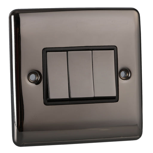 Caradok 3 Gang 2 Way Light Switch - Black Nickel Caradok - The Curve - Black Nickel Caradok - Sparks Warehouse