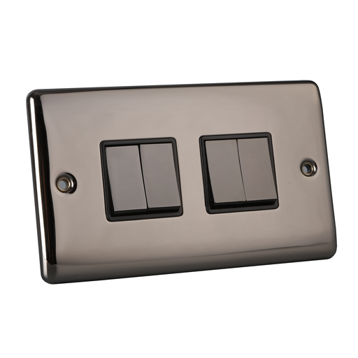 Caradok 4 Gang 2 Way Light Switch - Black Nickel Caradok - The Curve - Black Nickel Caradok - Sparks Warehouse