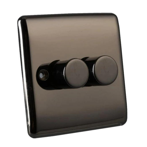 Caradok 2 Gang Dimmer Switch - Black Nickel Caradok - The Curve - Black Nickel Caradok - Sparks Warehouse