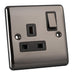 Caradok 1 Gang Double Pole Switched Socket - Black Nickel Caradok - The Curve - Black Nickel Caradok - Sparks Warehouse