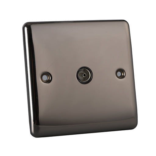 Caradok 1 Gang Co Axial Socket - Black Nickel Caradok - The Curve - Black Nickel Caradok - Sparks Warehouse