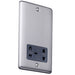 Caradok Shaver socket Brushed Chrome, Metal Switch, Grey Insert Caradok - The Curve - Brushed Steel Caradok - Sparks Warehouse